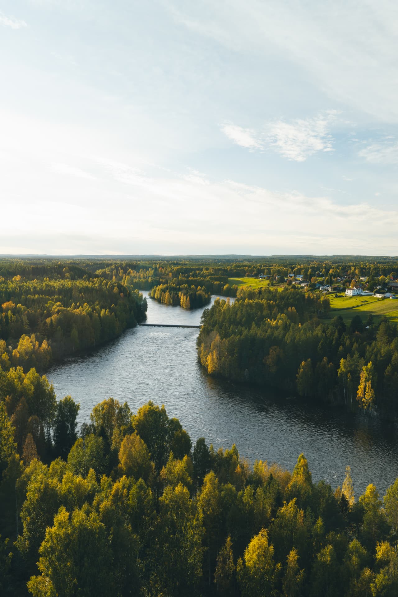 Älv, skog och landskap i Västerbotten.